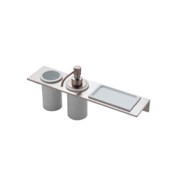 [TRE-9073] Treemme 9073 Wall Mount Shelf With Soap Disp And Tumbler Stainless
