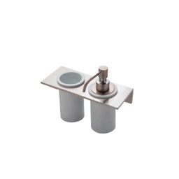 [TRE-9071] Treemme 9071 Wall Mount Soap Disp And Tumbler Holder Stainless