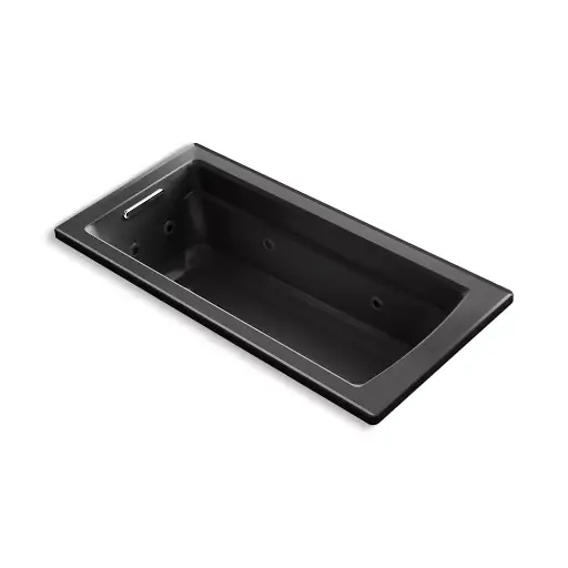 [KOH-1949-7] Kohler 1949-7 Archer 66" x 32" Drop-in Whirlpool Black