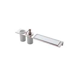 [TRE-9074] Treemme 9074 Wall Mount Shelf With Soap Disp And Tumbler Stainless