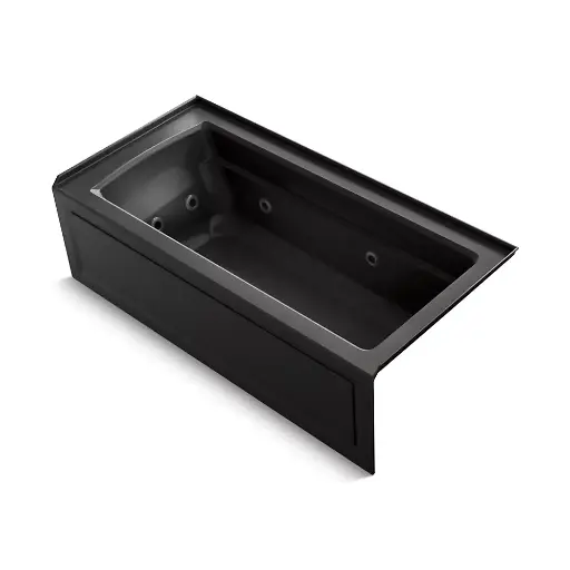 [KOH-1949-HRA-7] Kohler 1949-HRA-7 Archer 66" x 32" Alcove Heated Whirlpool Right Drain Black