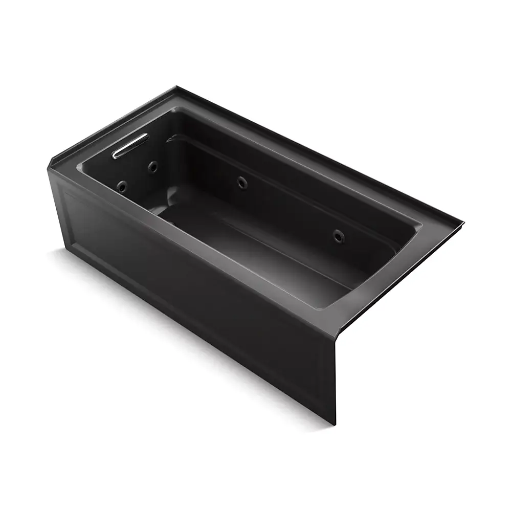 [KOH-1949-LAW-7] Kohler 1949-LAW-7 Archer 66" x 32" Alcove Whirlpool Heated Bath Left Drain Black