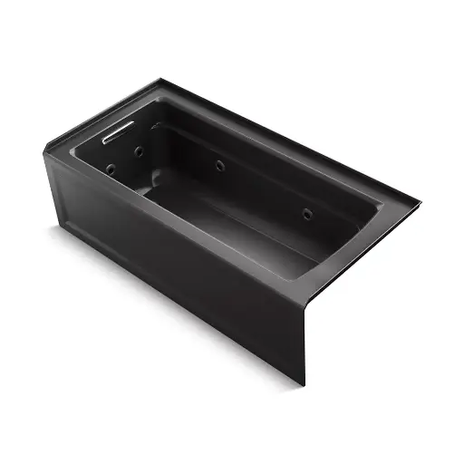 [KOH-1949-RA-7] Kohler 1949-RA-7 Archer 66" x 32" Alcove Whirlpool Right Drain Black