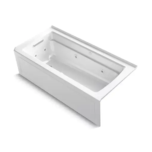 [KOH-1949-XGHLA-0] Kohler 1949-XGHLA-0 Archer 66" x 32" Alcove Heated Bubble Massage Air Bath Whirlpool Left Drain White