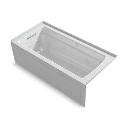 [KOH-1949-XGHLA-95] Kohler 1949-XGHLA-95 Archer 66" x 32" Alcove Heated Bubble Massage Air Bath Whirlpool Left Drain Ice Grey