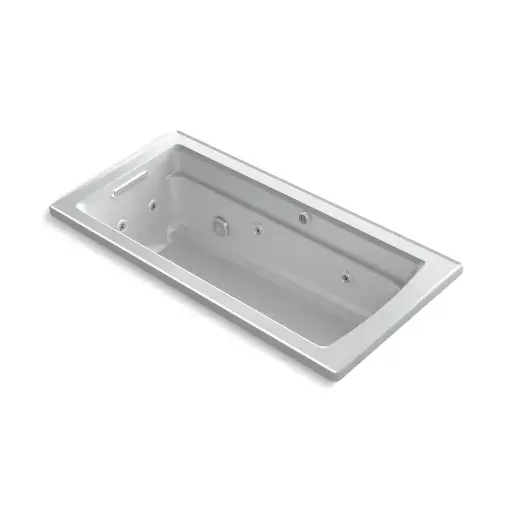 [KOH-1949-XHGH-95] Kohler 1949-XHGH-95 Archer 66" x 32" Drop-in Heated Bubble Massage Air Bath Whirlpool Ice Grey