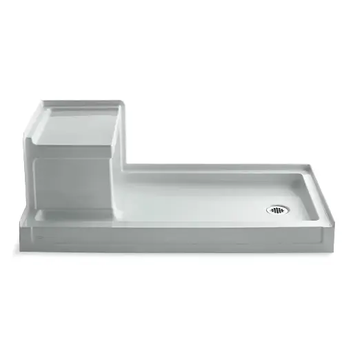 [KOH-1976-95] Kohler 1976-95 Tresham 60" x 32" Alcove Shower Base Right Ice Grey