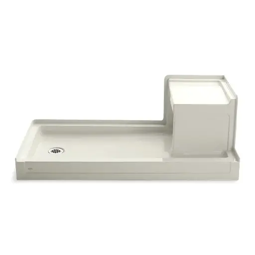 [KOH-1977-96] Kohler 1977-96 Tresham 60" x 32" Alcove Shower Base Left Drain Biscuit