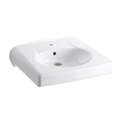 [KOH-1997-1-0] Kohler 1997-1-0 Brenham Wall Mount Lavatory With Single-Hole Faucet Drilling Less Soap Dispenser Hole