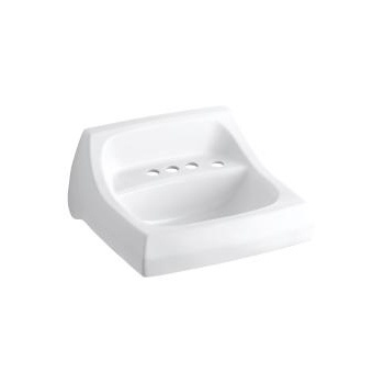 [KOH-2005-R-0] Kohler 2005-R-0 Kingston 21-1/4 X 18-1/8 Wall-Mount/Concealed Arm Carrier Bathroom Sink With 4 Centerset Faucet Holes