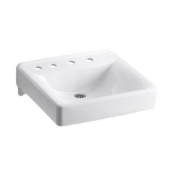 [KOH-2053-NL-0] Kohler 2053-NL-0 Soho 20 X 18 Wall-Mount/Concealed Arm Carrier Bathroom Sink With 8 Widespread Faucet Holes And Left-Hand Soap Dispenser Hole
