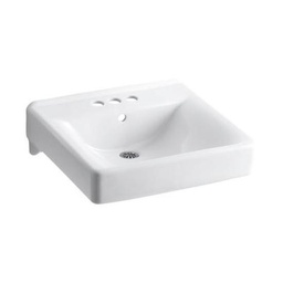 [KOH-2054-0] Kohler 2054-0 Soho 20 X 18 Wall-Mount/Concealed Arm Carrier Arm Bathroom Sink With 4 Centerset Faucet Holes