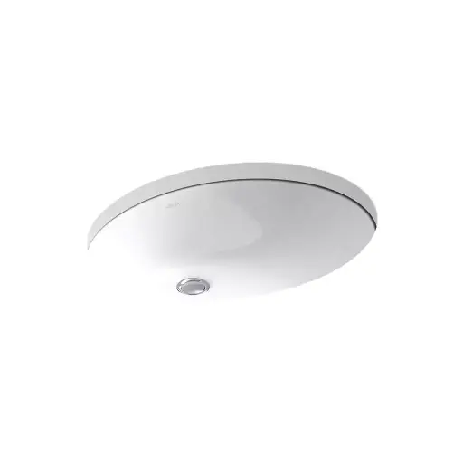 [KOH-2211-G-0] Kohler 2211-G-0 Caxton Oval 19 X 15 Under-Mount Bathroom Sink With Glazed Underside And Clamp Assembly