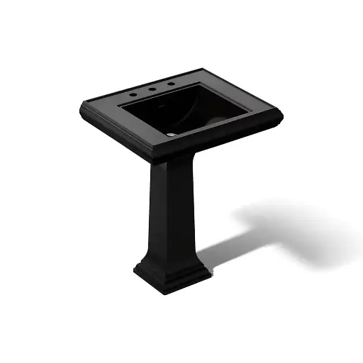 [KOH-2258-8-7] Kohler 2258-8-7 Memoirs 27-1/4" Rectangular Pedestal Bathroom Sink Black