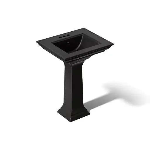 [KOH-2344-4-7] Kohler 2344-4-7 Memoirs Stately 25" Rectangular Pedestal Bathroom Sink Black