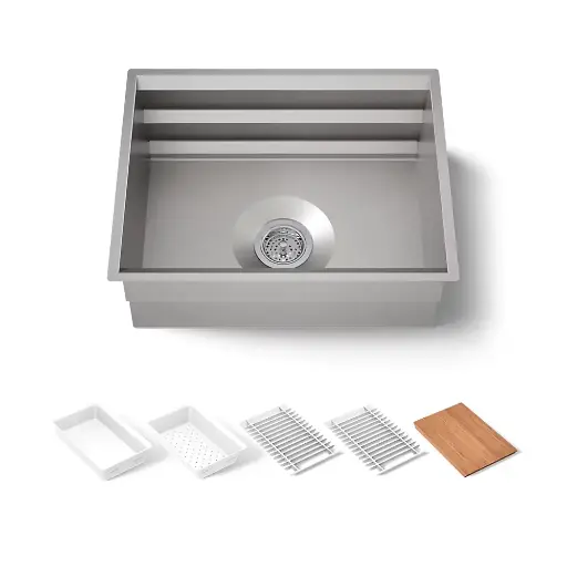 [KOH-23650-NA] Kohler 23650-NA Prolific 23" Undermount Single Bowl Workstation Kitchen Sink Stainless Steel