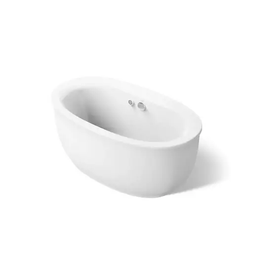 [KOH-24002-W1-0] Kohler 24002-W1-0 Sunstruck 60" x 34" Freestanding Bath Heated Surface Fluted Shroud White