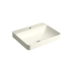 [KOH-2660-1-96] Kohler 2660-1-96 Vox Rectangle Vessel Bathroom Sink With Single Faucet Hole Biscuit