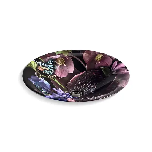 [KOH-30333-DM2-0] Kohler 30333-DM2-0 Dutchmaster Blush Floral 17-3/4" Round Drop-in Sink Midnight Floral