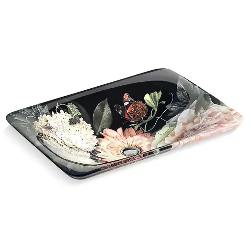 [KOH-30334-DM1-0] Kohler 30334-DM1-0 Dutchmaster Blush Floral 21-1/4" Rectangular Drop-in Sink Blush Floral