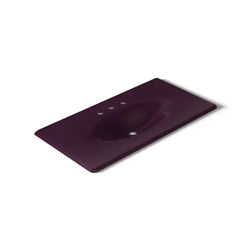 [KOH-3052-8-PLM] Kohler 3052-8-PLM Iron Impressions 43" Enameled Cast Iron Vanity Top Black Plum