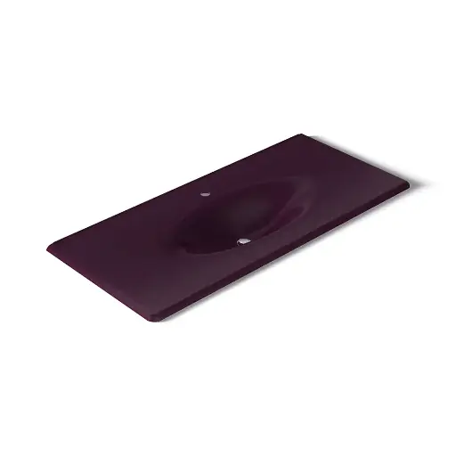 [KOH-3053-1-PLM] Kohler 3053-1-PLM Iron Impressions 49" Enameled Cast Iron Vanity Top Black Plum
