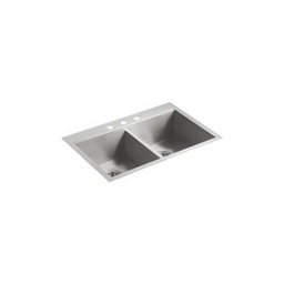 [KOH-3820-3-NA] Kohler K3820 Vault 33 x 22 Double Kitchen Sink 3 Faucet Holes