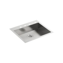 [KOH-3894-4-NA] Kohler K3894 Vault 25 x 22 Single Kitchen Sink 4 Faucet Holes