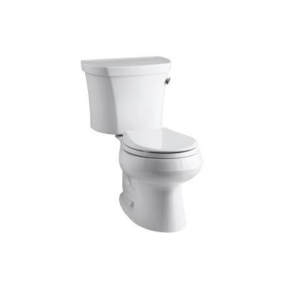 [KOH-3947-RA-0] Kohler 3947-RA-0 Wellworth Two-Piece Round-Front 1.28 GPF Toilet With Right-Hand Trip Lever
