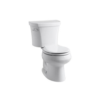 [KOH-3947-UT-0] Kohler 3947-UT-0 Wellworth Two-Piece Round-Front 1.28 GPF Toilet With Left-Hand Trip Lever