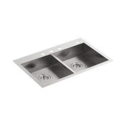 [KOH-3996-4-NA] Kohler K3996 Vault 33 x 22 Double Kitchen Sink 4 Faucet Holes