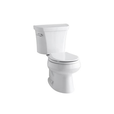 [KOH-3997-T-0] Kohler 3997-T-0 Wellworth Two-Piece Round-Front 1.28 GPF Toilet With Left-Hand Trip Lever And Tank Cover Locks