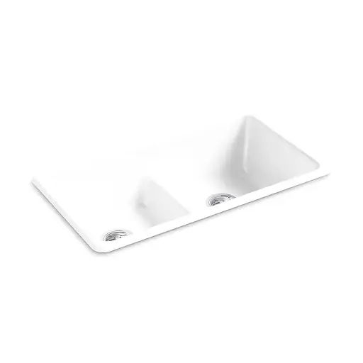 [KOH-5312-0] Kohler 5312-0 Iron Tones 33 Double Bowl Kitchen Sink White