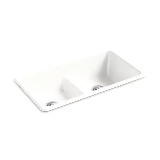 [KOH-5312-FF] Kohler 5312-FF Iron Tones 33 Double Bowl Kitchen Sink Sea Salt