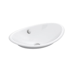 [KOH-5403-W-0] Kohler 5403-W-0 Iron Plains Wading Pool Oval Bathroom Sink With White Painted Underside