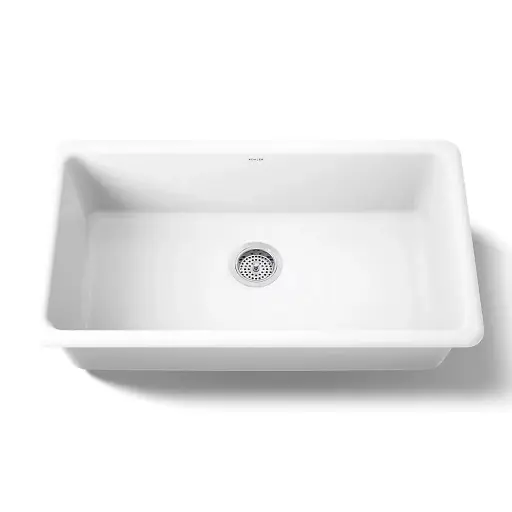 [KOH-5707-0] Kohler 5707-0 Iron Tones 33" Single Bowl Kitchen Sink White