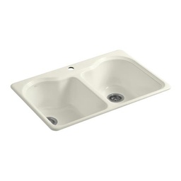 [KOH-5818-1-96] Kohler 5818-1-96 Hartland 33 X 22 X 9-5/8 Top-Mount Double-Equal Kitchen Sink With Single Faucet Hole