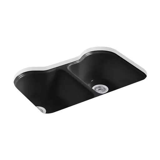 [KOH-5818-5U-7] Kohler 5818-5U-7 Hartland 33" Undermount Double Bowl Kitchen Sink Black