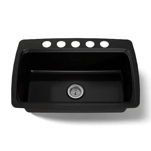 [KOH-5864-5U-7] Kohler 5864-5U-7 Cape Dory 33" Undermount Single Bowl Kitchen Sink Black