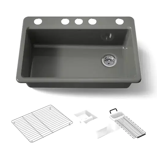 [KOH-5871-5UA3-58] Kohler 5871-5UA3-58 Riverby 33" Undermount Workstation Kitchen Sink Thunder Grey