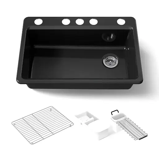 [KOH-5871-5UA3-7] Kohler 5871-5UA3-7 Riverby 33" Undermount Workstation Kitchen Sink Black