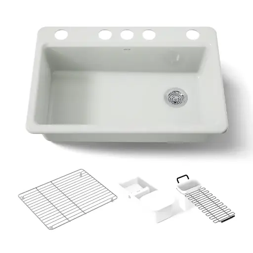 [KOH-5871-5UA3-FF] Kohler 5871-5UA3-FF Riverby 33" Undermount Workstation Kitchen Sink Sea Salt