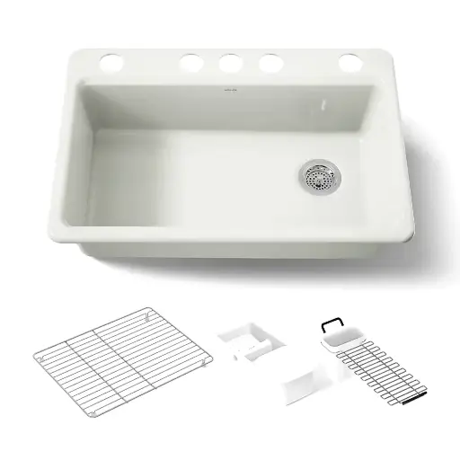 [KOH-5871-5UA3-NY] Kohler 5871-5UA3-NY Riverby 33" Undermount Workstation Kitchen Sink Dune