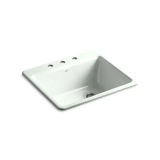 [KOH-5872-3A1-FF] Kohler 5872-3A1-FF Riverby 25" Top Mount Single Bowl Kitchen Sink Sea Salt