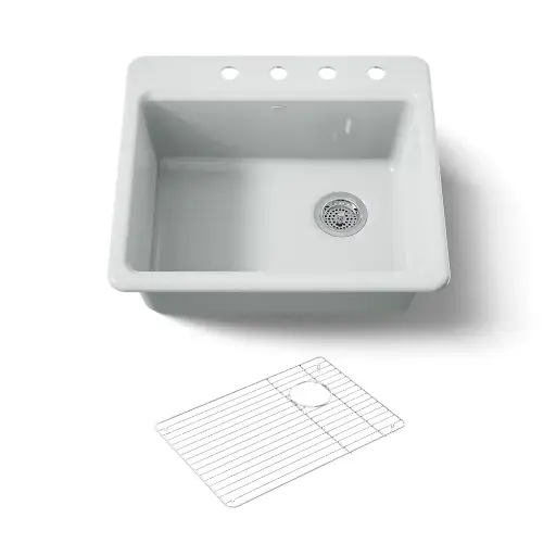 [KOH-5872-4A1-95] Kohler 5872-4A1-95 Riverby 25" Top Mount Single Bowl Kitchen Sink Ice Grey