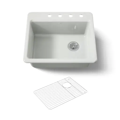 [KOH-5872-4A1-FF] Kohler 5872-4A1-FF Riverby 25" Top Mount Single Bowl Kitchen Sink Sea Salt