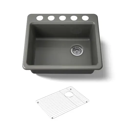 [KOH-5872-5UA1-58] Kohler 5872-5UA1-58 Riverby 25" Undermount Single Bowl Kitchen Sink Thunder Grey