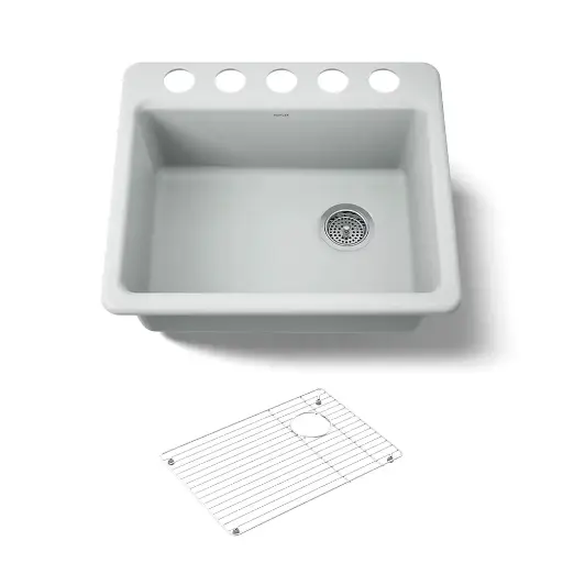 [KOH-5872-5UA1-95] Kohler 5872-5UA1-95 Riverby 25" Undermount Single Bowl Kitchen Sink Ice Grey