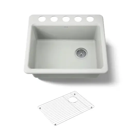 [KOH-5872-5UA1-FF] Kohler 5872-5UA1-FF Riverby 25" Undermount Single Bowl Kitchen Sink Sea Salt