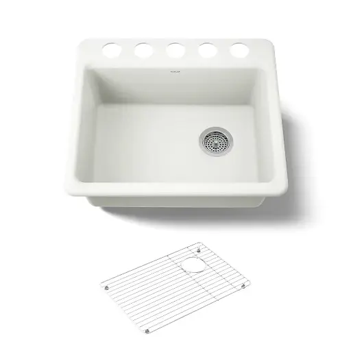 [KOH-5872-5UA1-NY] Kohler 5872-5UA1-NY Riverby 25" Undermount Single Bowl Kitchen Sink Dune